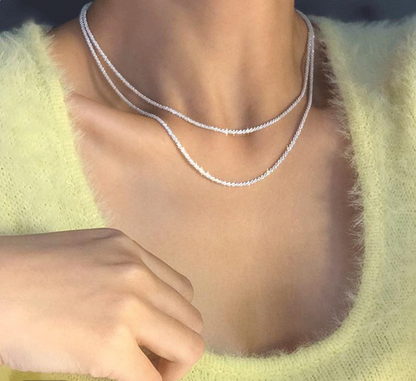 Eveloria Damen Doppelkette Silber