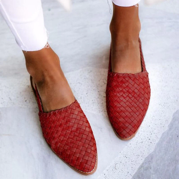 Damen Geflochtene Slingback Ballerinas Frühling