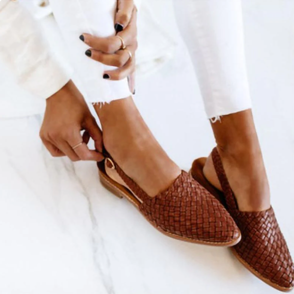 Damen Geflochtene Slingback Ballerinas Frühling - Eveloria