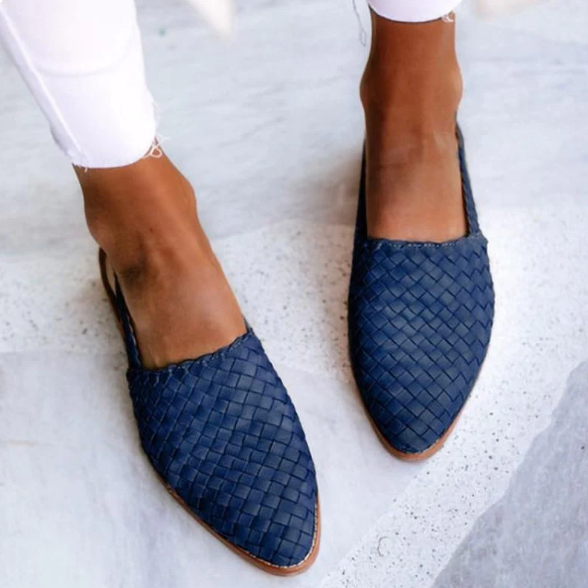 Damen Geflochtene Slingback Ballerinas Frühling