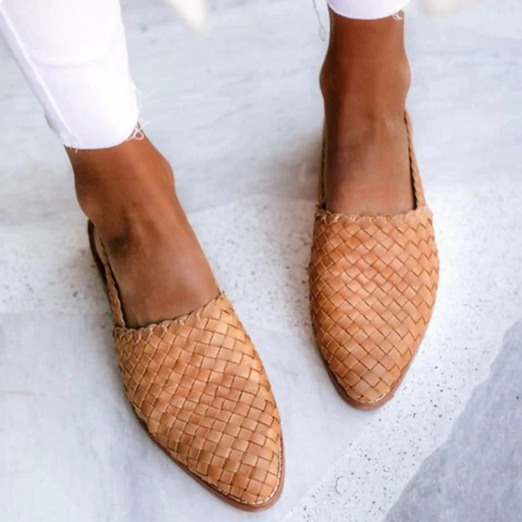 Damen Geflochtene Slingback Ballerinas Frühling