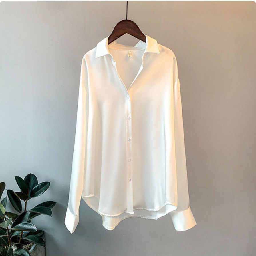 Damen Bluse Langärmelig Übergroß Lässig