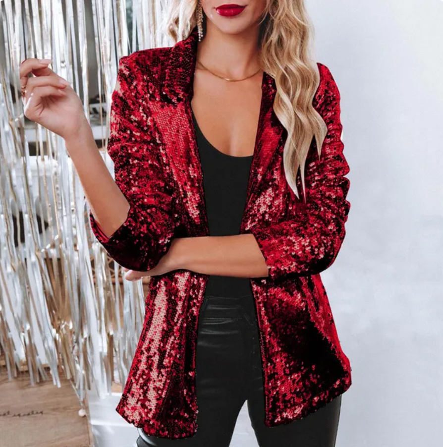 Eveloria Damen Blazer Pailletten