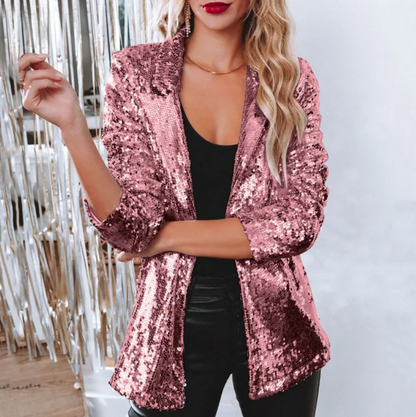 Eveloria Damen Blazer Pailletten