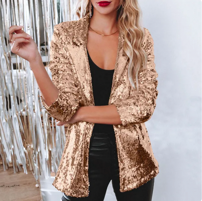 Eveloria Damen Blazer Pailletten