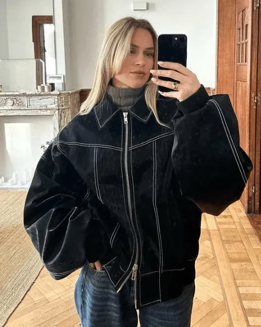 Damen Oversize Jacke Lässiger Stil