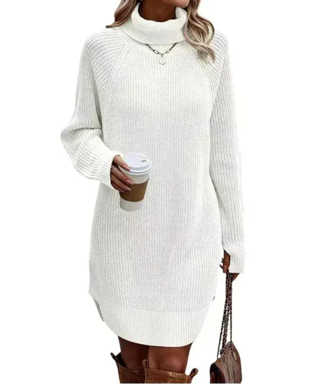 Eveloria Damen Sweatkleid Strick Kragen