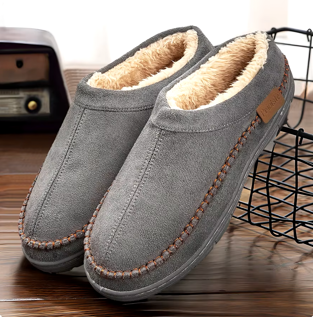 Herren Memory Foam Hausschuhe Warmfutter Rutschfeste Sohle