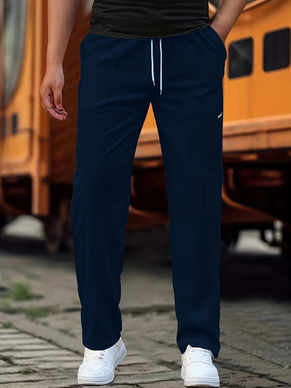 Schmal geschnittene Jogginghose – Kordelzug – Dehnbar – Trainingshose – Jogginghose für Männer-DunkelBlau-S-Chaps Herrenmode