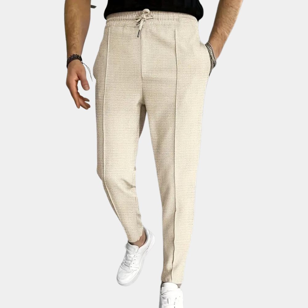 Männer Skinny Jogginghose Elastischer Bund Schwarz - Eveloria
