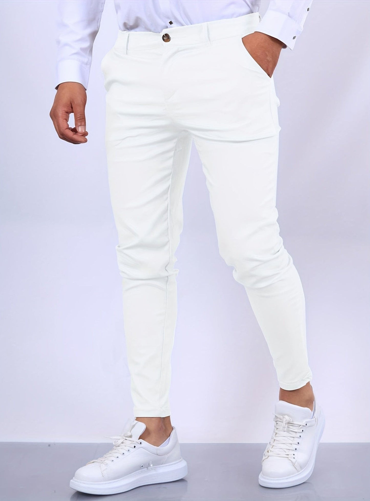 Männer Schmale Stretch-Chinos Slim-Fit Bequem - Eveloria