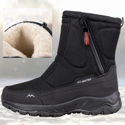 Herren Winterstiefel Fellgefüttert Rutschfest Schwarz - Eveloria