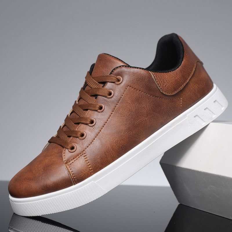 Herren Schnürsneaker Niedrig Kunstleder Schwarz - Eveloria
