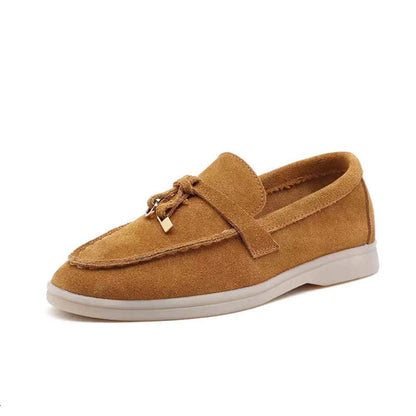 Eveloria Damen Loafers Leder Bequem