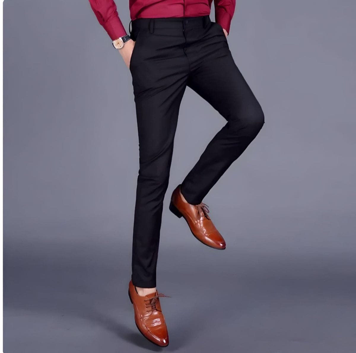 Herren Business-Hose Elegant Schwarz - Norvielle