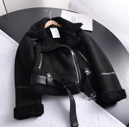 Eveloria Damen Sherpa Fleece Bomberjacke