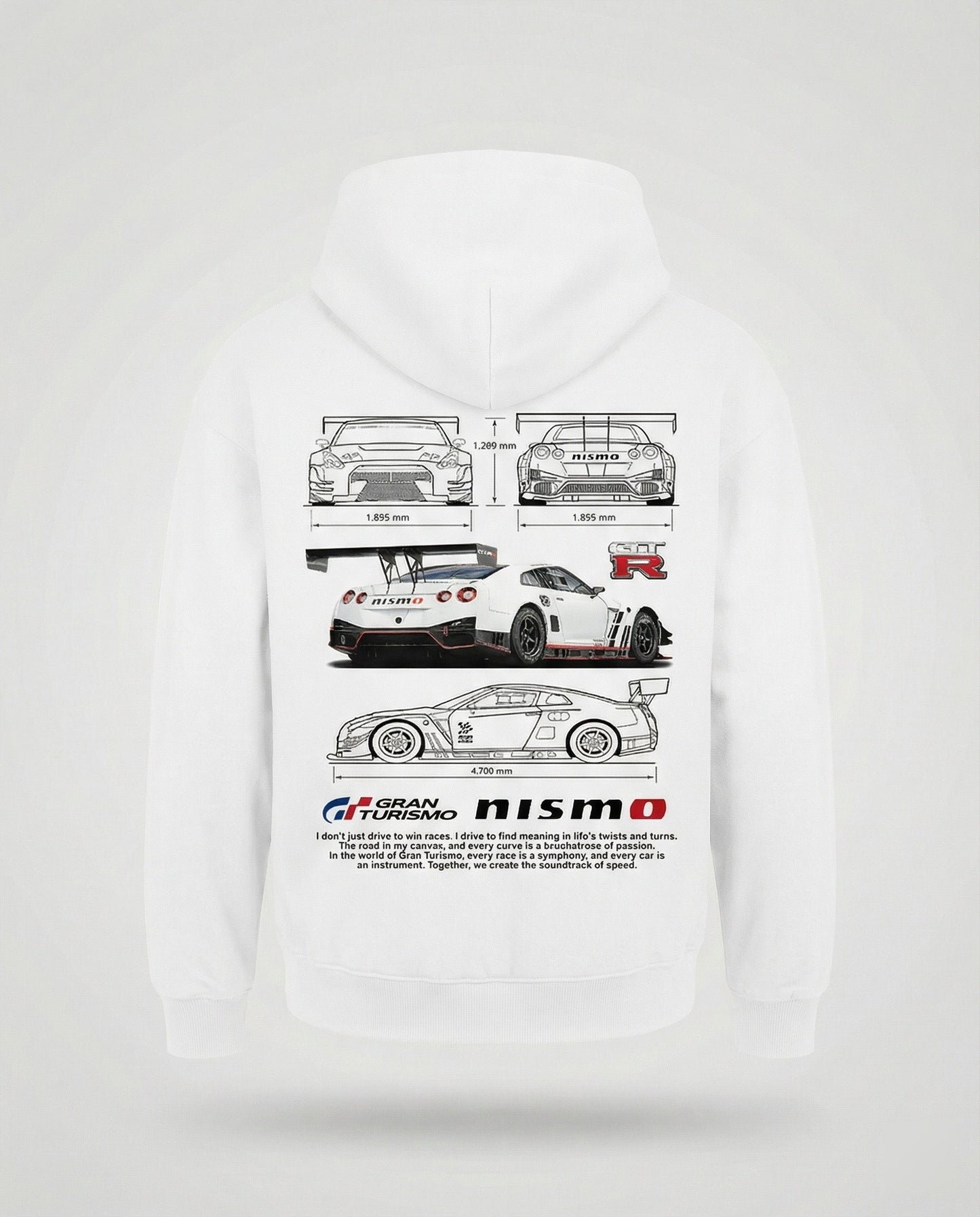 Herren Oversized Rennhoodie