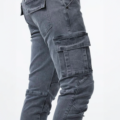 Herren Skinny-Jeans Cargo-Style Stretch-Denim