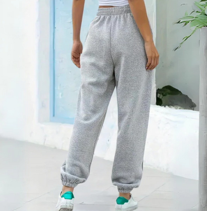 Damen Jogginghose Baumwolle Bequem Schwarz - Eveloria