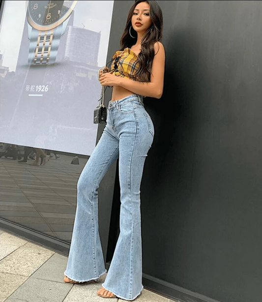Damen Klassische Schlagjeans Eveloria - Eveloria