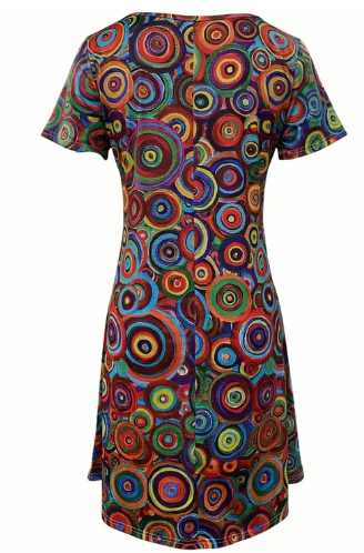 Eveloria Damen Boho-Kleid Mehrfarbig Grafikdruck