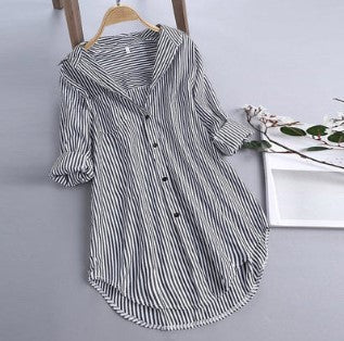 Damen Oversize Bluse Stylisch Baumwolle Weiß - Eveloria