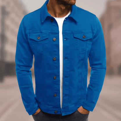 Eveloria Herren Denim-Jacke Trendig Blau