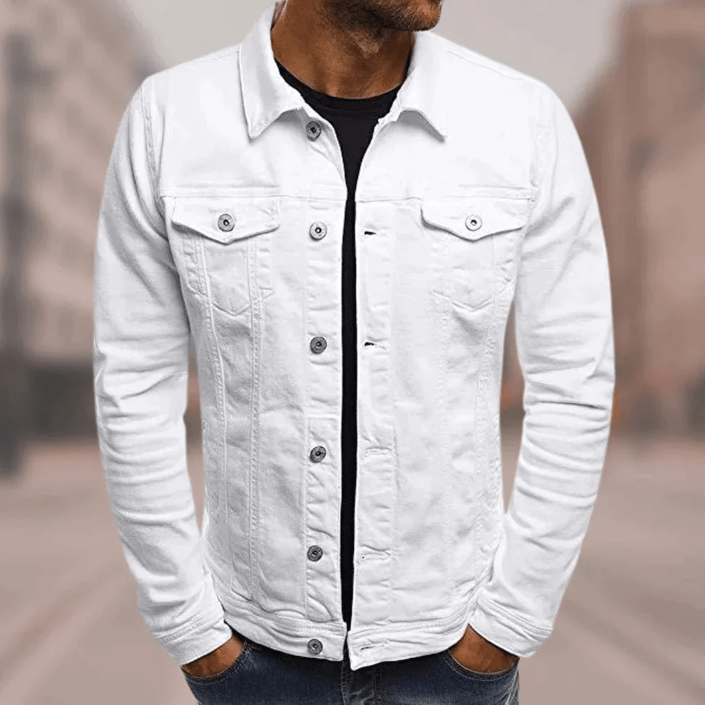 Eveloria Herren Denim-Jacke Trendig Blau
