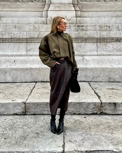 Damen Veloursjacke Oversized Komfortbeige