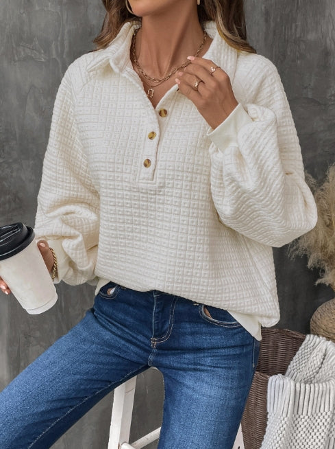 Eveloria Damen Sweatshirt Oversized Gitterstrick Grau - Eveloria