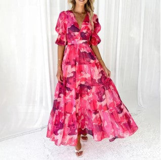 Eveloria Damen Maxi-Kleid aus Seide Optisch leicht Pastell