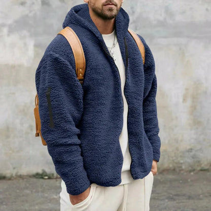 Herren Fleece Winterhoodie Warme Polarfleece Kapuze