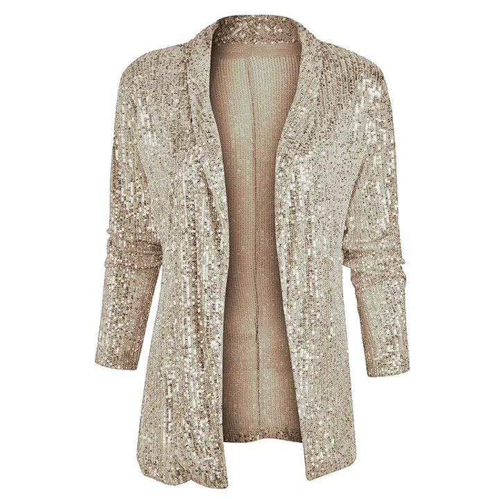 Eveloria Damen Blazerweste Glitzernde Pailletten