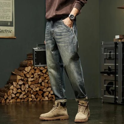 Herren Vintage-Jeans Lässig Blau