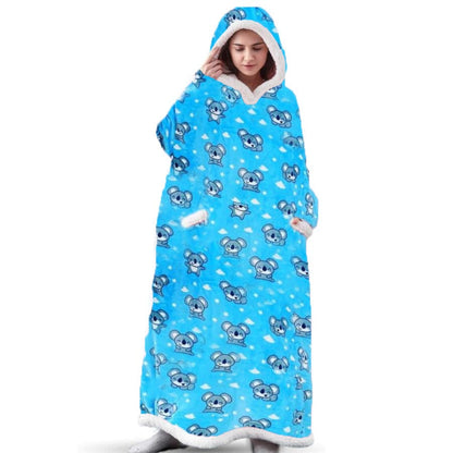 Eveloria Damen Kuscheldecke mit Kapuze Lang