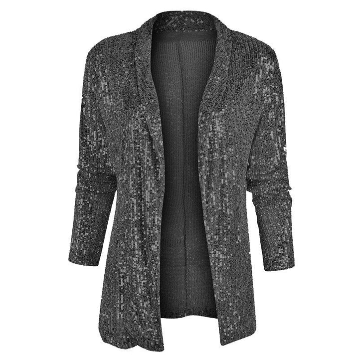 Eveloria Damen Blazerweste Glitzernde Pailletten
