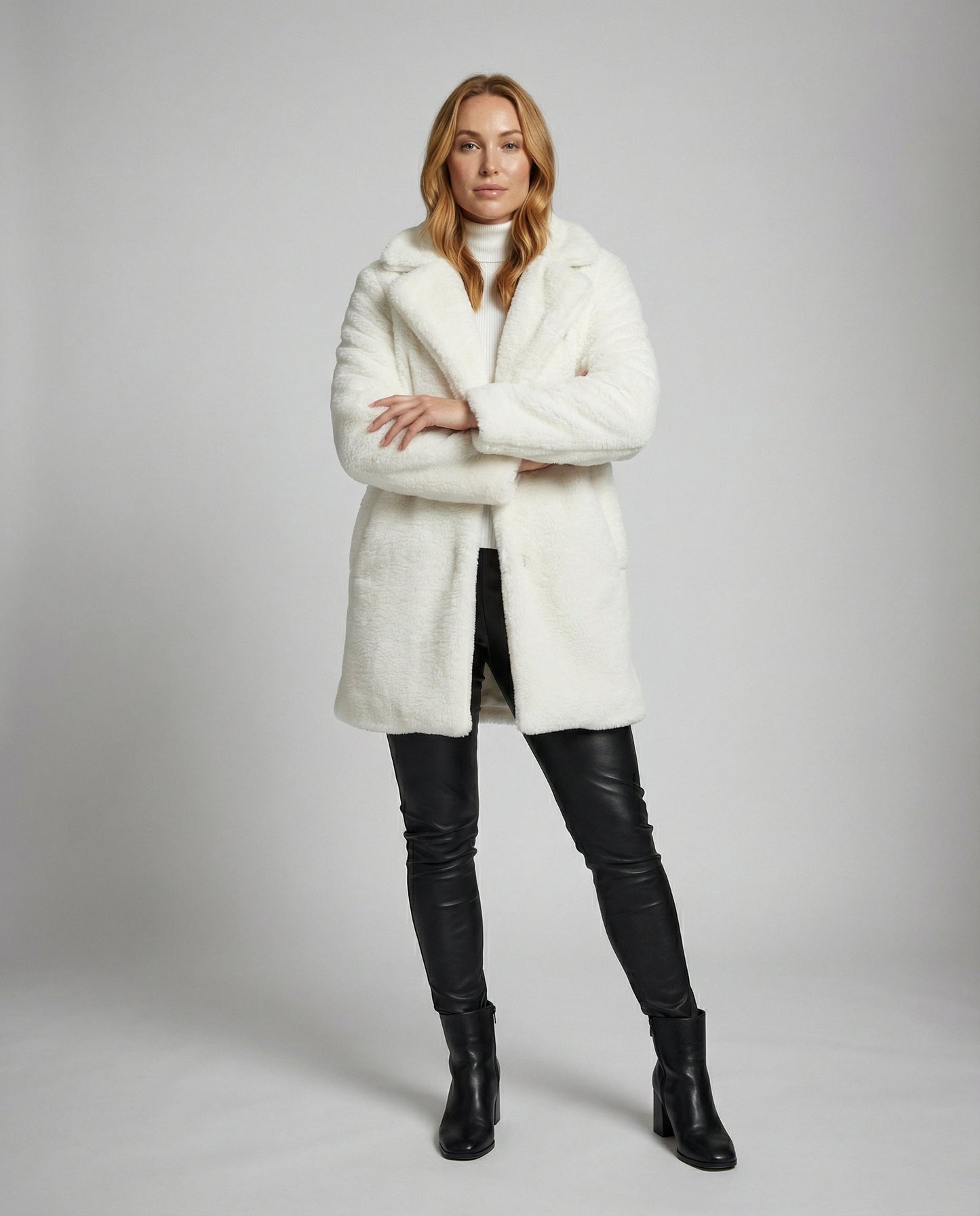 Damen Faux-Fur-Winterjacke Kunstfell