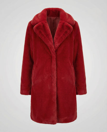Damen Faux-Fur-Winterjacke Kunstfell