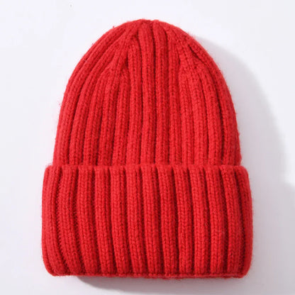 Unisex Strickmütze Gerippt Warm