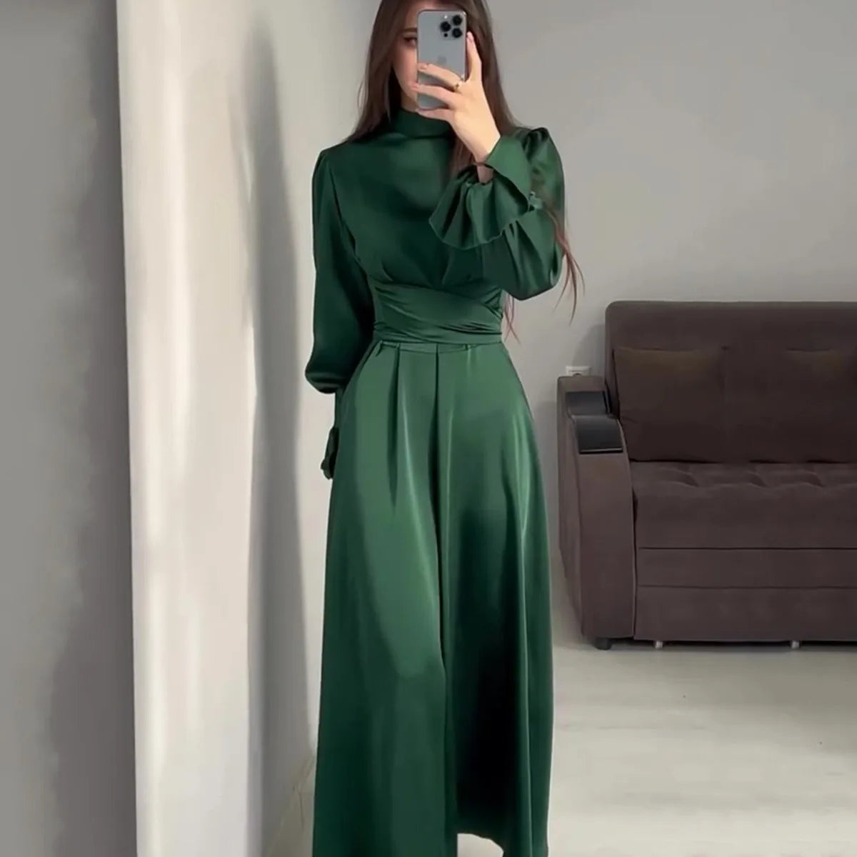 Eveloria Damen Abendkleid Schimmernd Seide