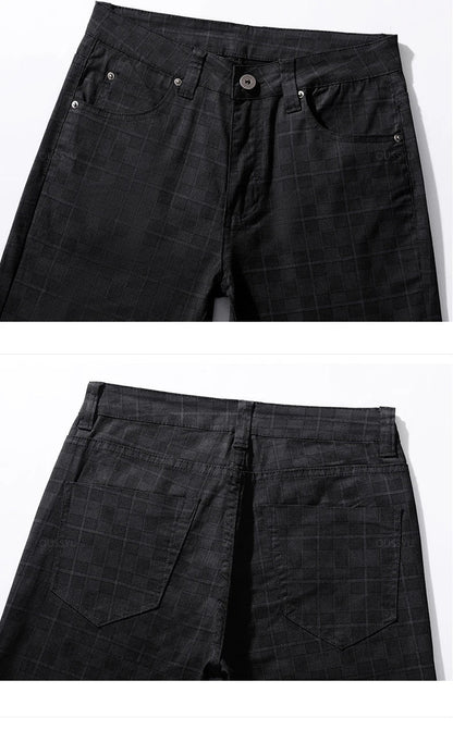 Herren Slim Fit Hosen Kariert Freizeit