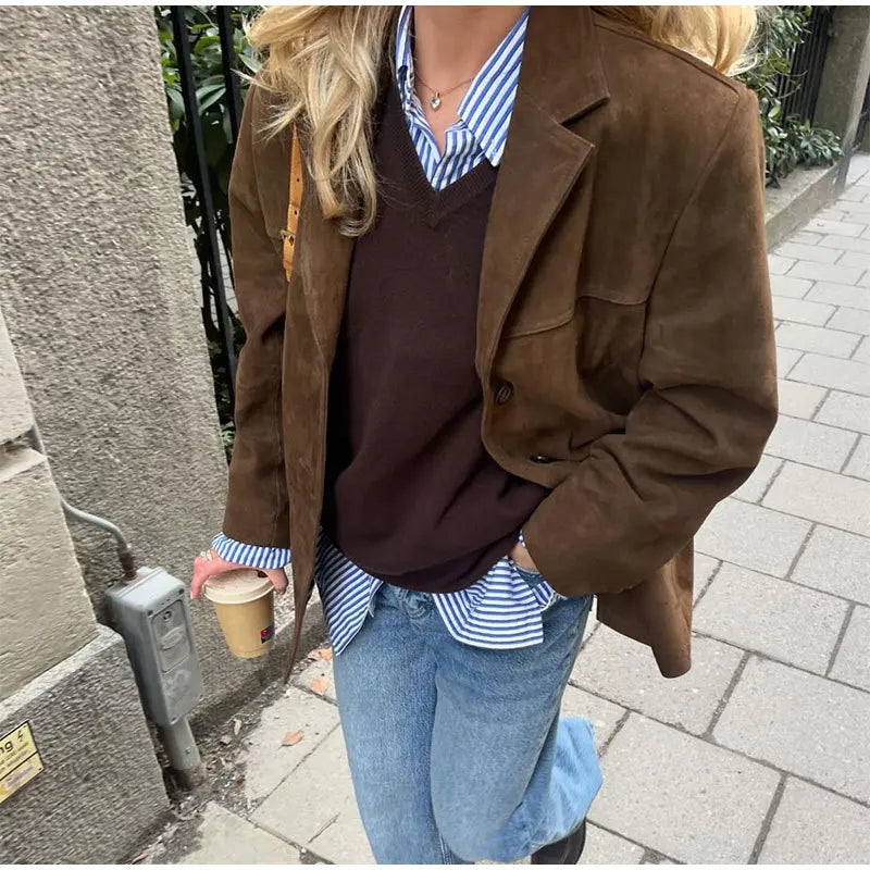 Eveloria Damen Blazer Übergangsjacke