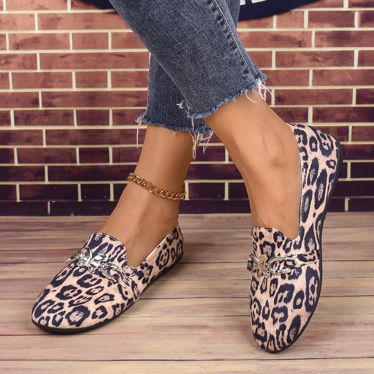 Eveloria Damen Hausschuhe Metallisch Leopardenmuster