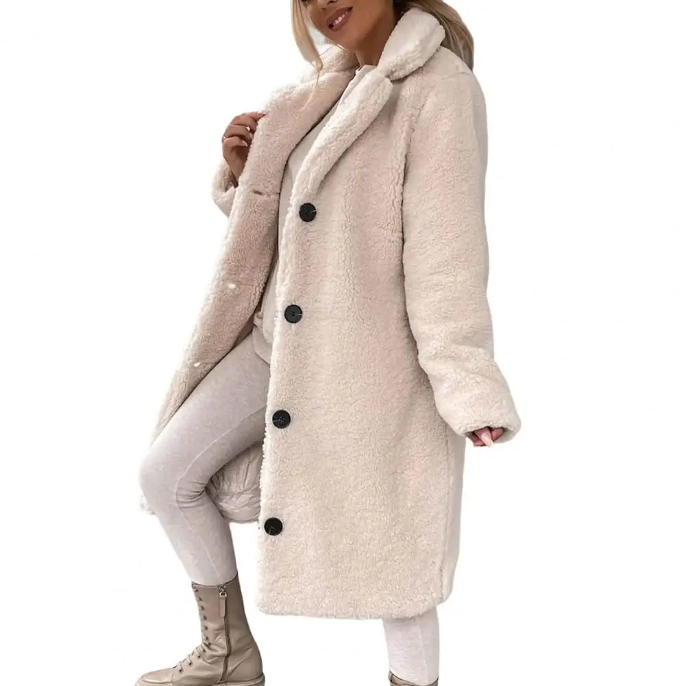 Eveloria Damen Teddymantel Lang Gefüttert Warm