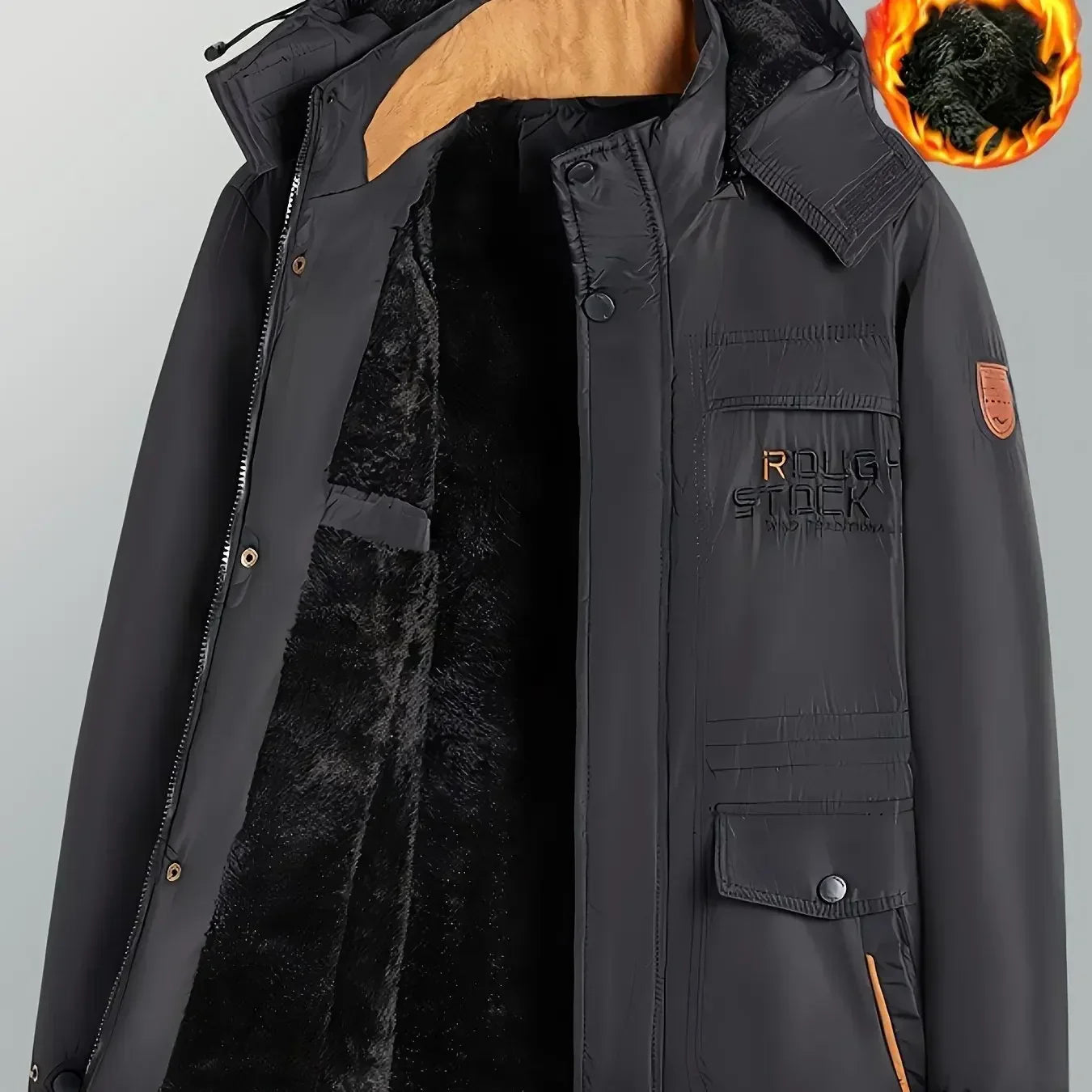 Eveloria Herren Wintermantel Sportlich Wollstoff