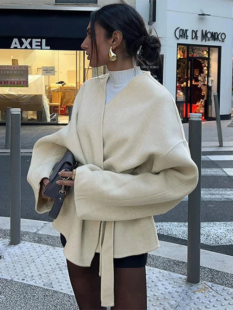 Eveloria Damen Fleecejacke Mit Gürtel - Eveloria