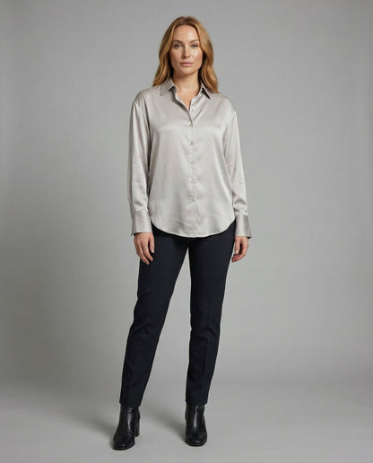 Damen Seidenbluse Elegantes Design Vintage Look