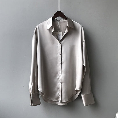 Eveloria Damen Seidenbluse Vintage-Stil