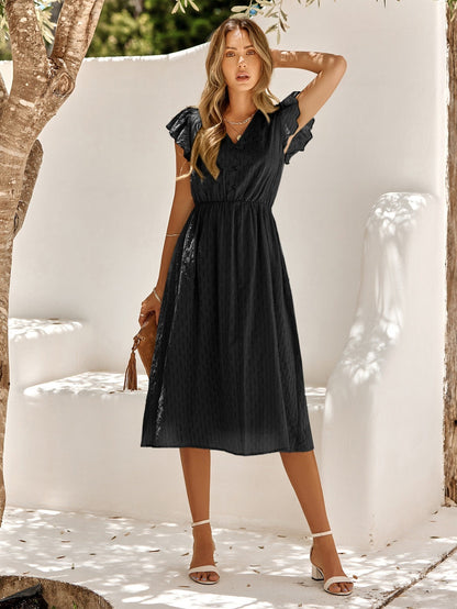 Eveloria Damen Midikleid Hochwertig Elegant