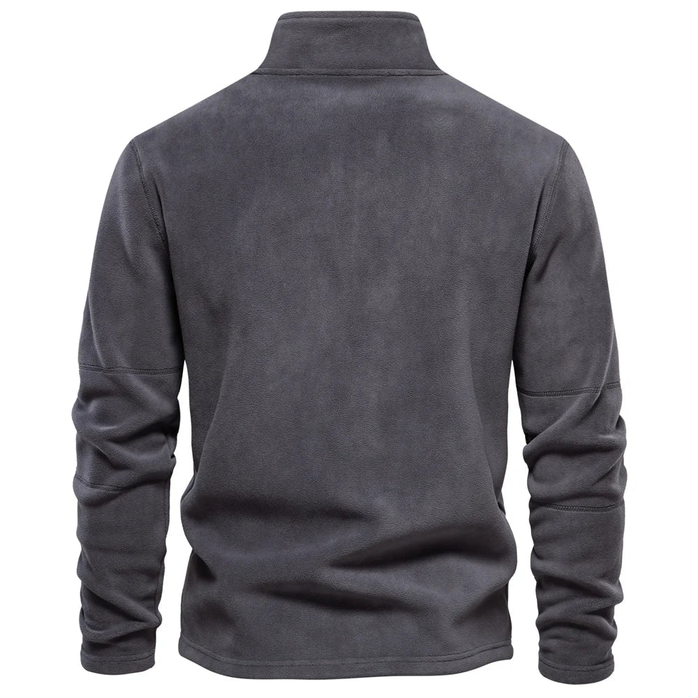 Herren Fleece Rollkragenpullover Warm Beige